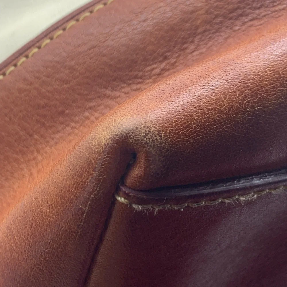 DOONEY And BOURKE genuine florentine vacchetta white leather satchel bag - Picture 10 of 16